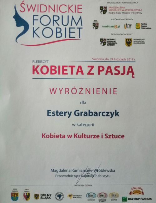 certyfikaty Estera Grabarczyk