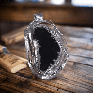 Czekoladowy wisior z agatem