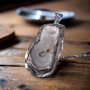 Artystyczny wisior z agatem druzy