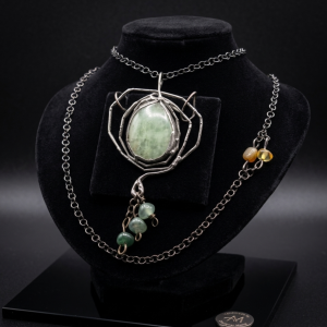 Naszyjnik Artystyczny z awenturynem Rękodzieło Estera Grabarczyk